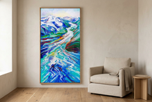 Load image into Gallery viewer, Glacial Meanderings styled in a warm, minimal reading nook